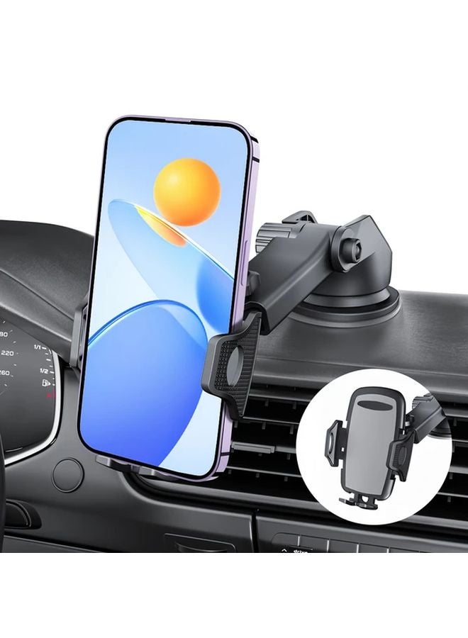 Black Adjustable Car Phone Mount Suction Cup Holder For 4 7 Inch Smartphones - Image 1